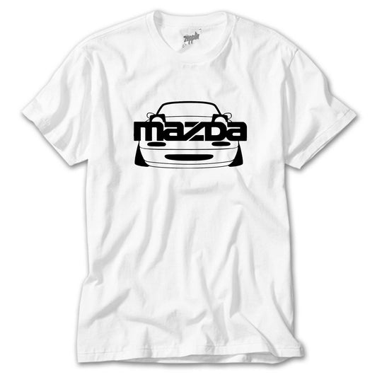 Mazda RX-7 Text Car Beyaz Tişört