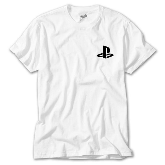 Playstation Logo Black Beyaz Tişört