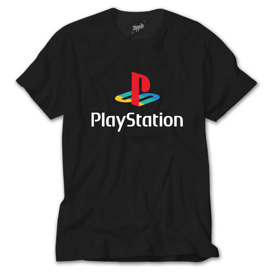 Playstation Logo White Siyah Tişört