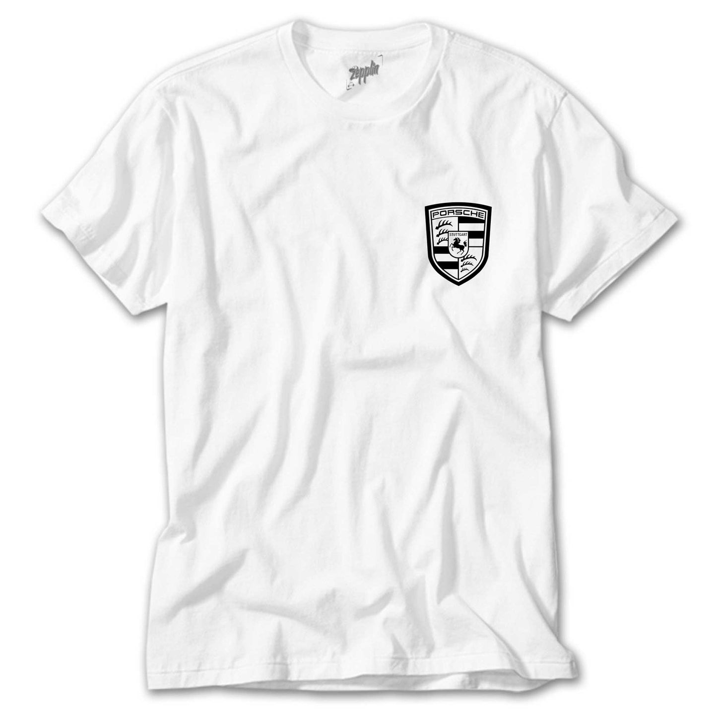 Porsche Logo Black Beyaz Tişört