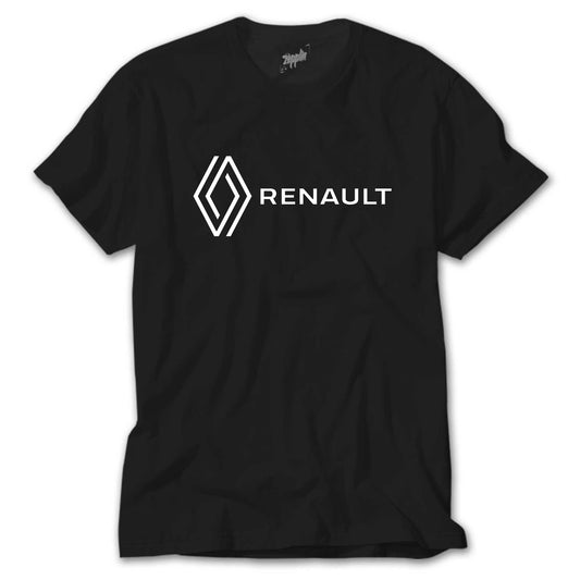 Renault New Logo Text Siyah Tişört