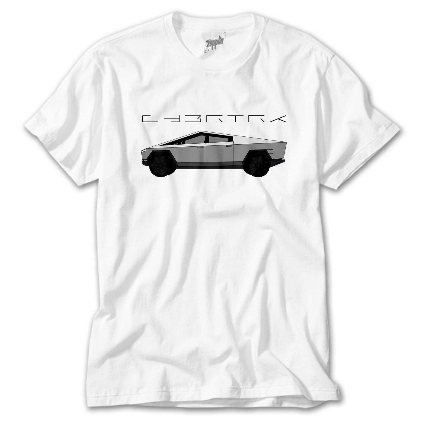 Tesla Cybertruck Beyaz Tişört