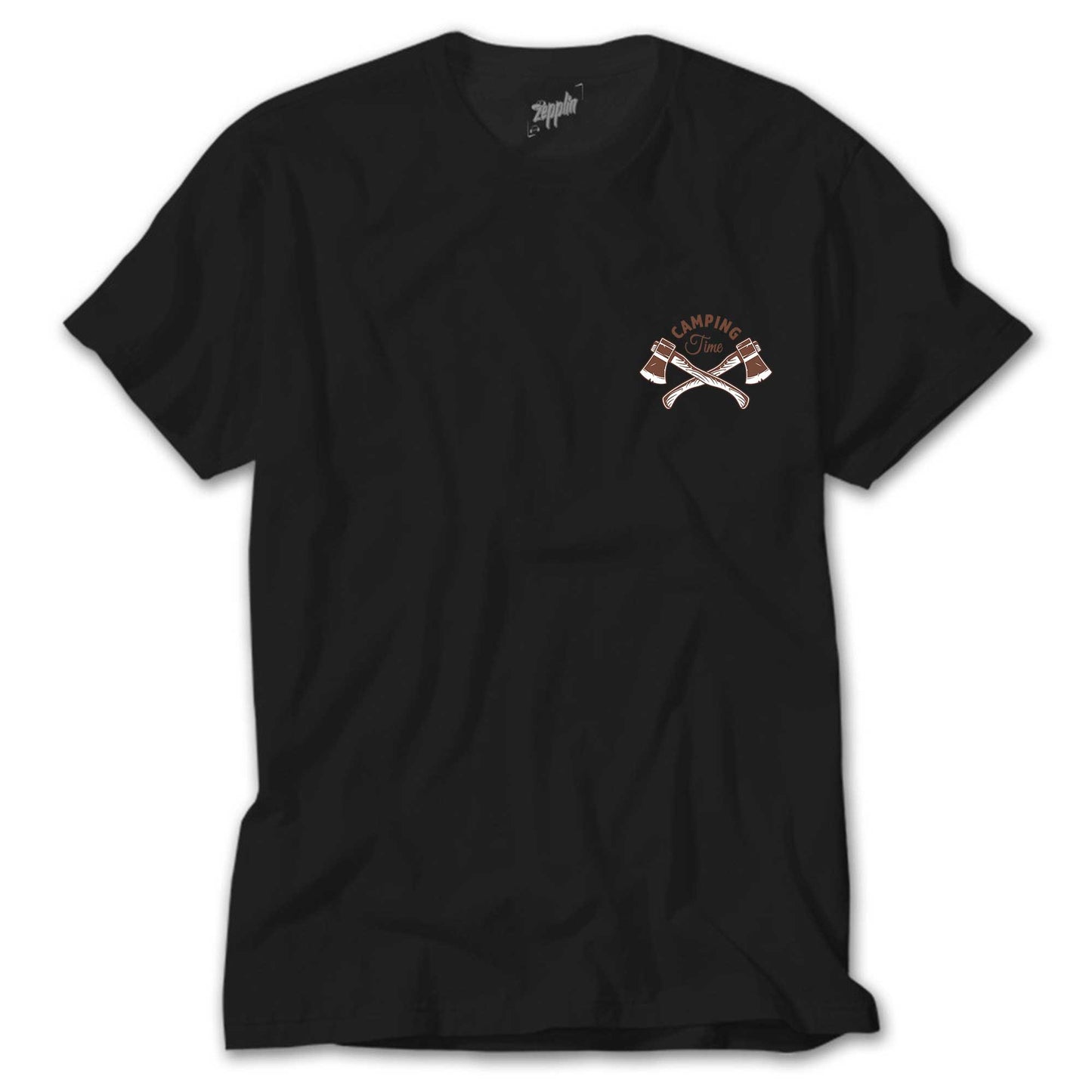 Camping Time Siyah Tişört