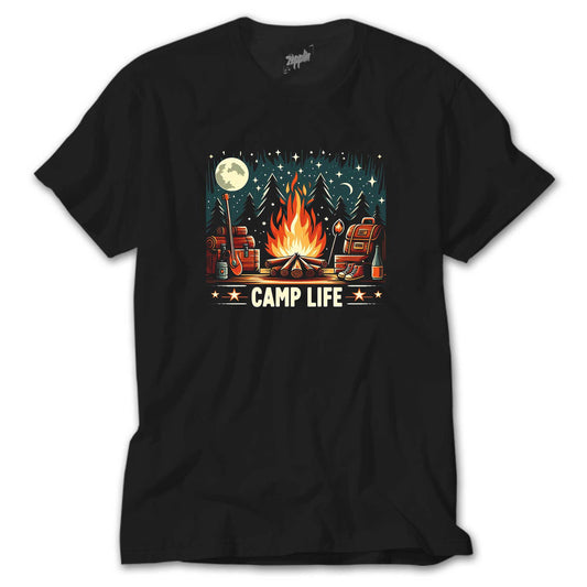 Camp Life Siyah Tişört