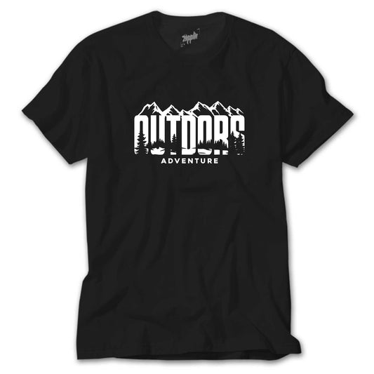 Outdors Adventure Siyah Tişört