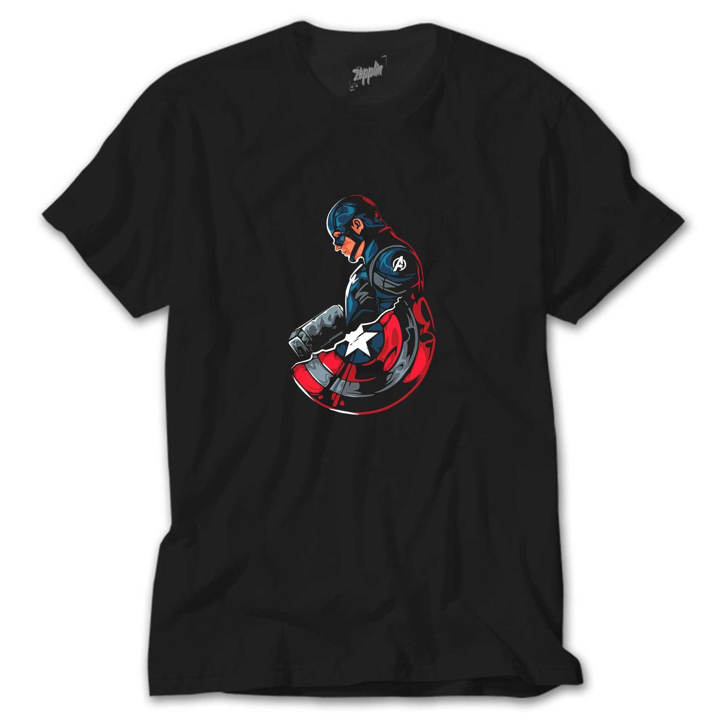 Kaptan America Siyah Tişört