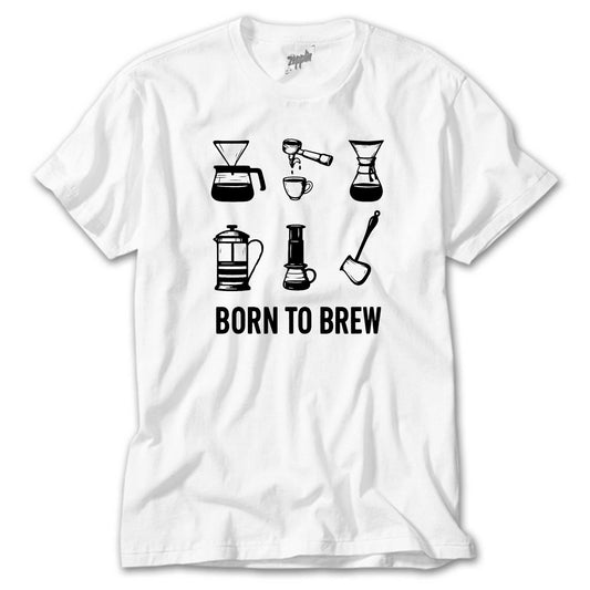 Barista Born To Brew Beyaz Tişört