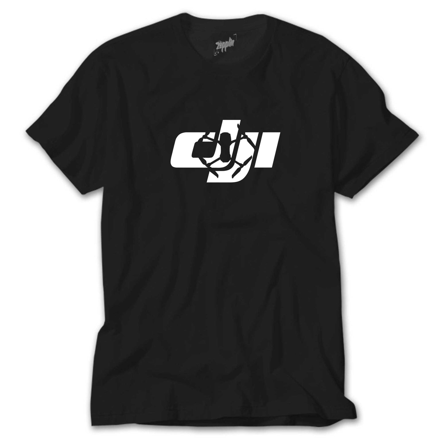 Dji Logo Silüet Siyah Tişört