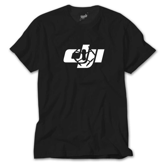 Dji Logo Silüet Siyah Tişört