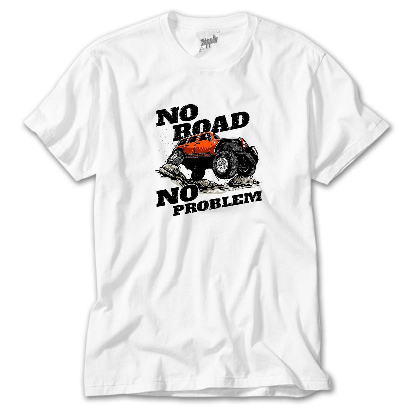 No Road No Problem Beyaz Tişört