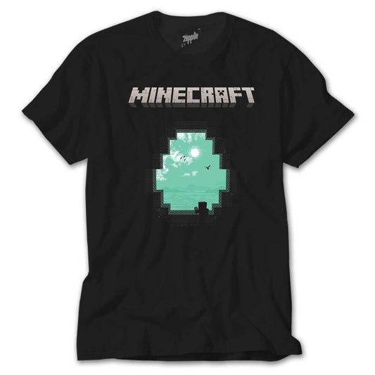Minecraft Diamond Cave Siyah Tişört
