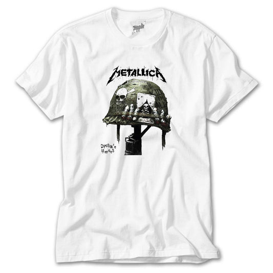 Metallica Diposab e Heroes beyaz tişört
