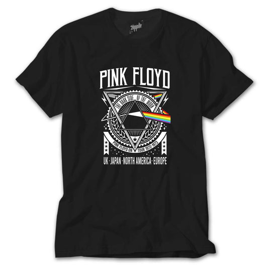 Pink Floyd Tour 1972 1973 siyah tişört