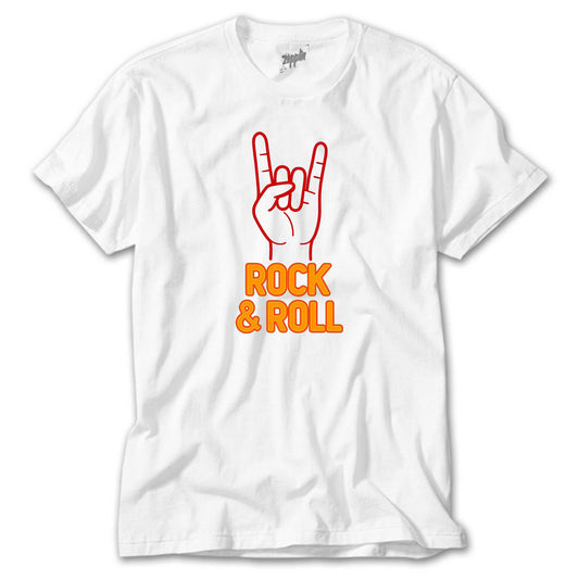 Rock Roll beyaz tişört