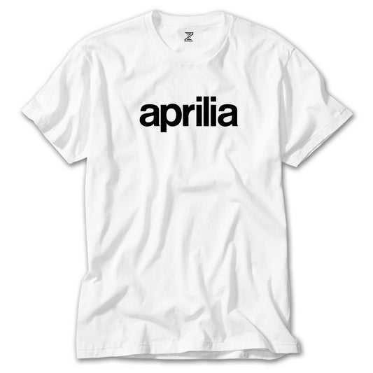 Aprilia Text Logo Beyaz Tişört