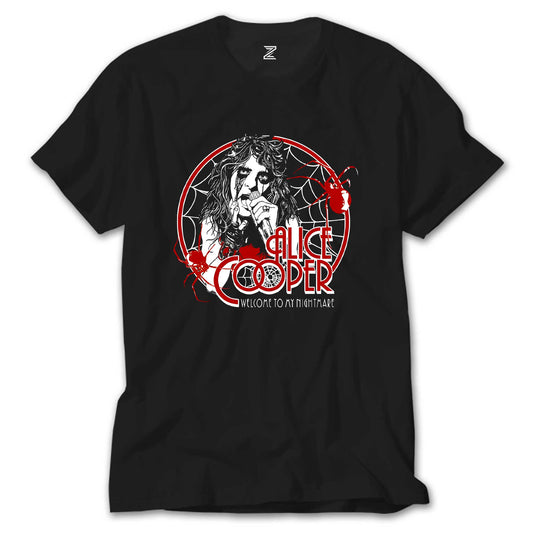Alice Cooper Welcome To My Nightmare Red Siyah Tişört