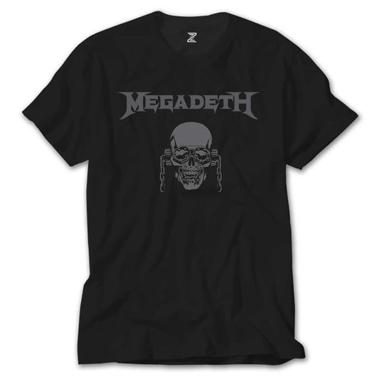 Megadeth Vic Rattlehead Skull Siyah Tişört