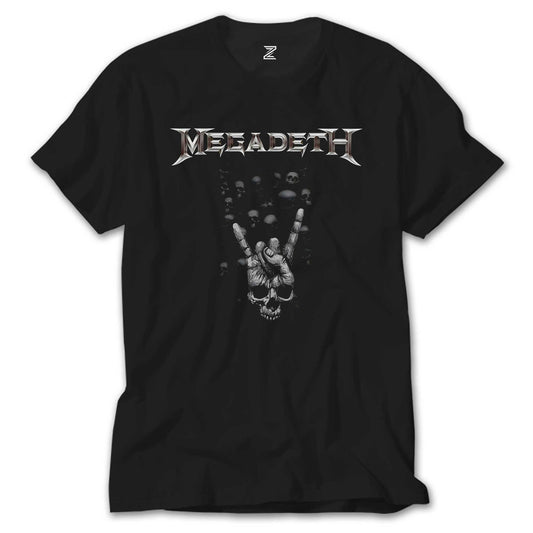 Megadeth Rock Sign Siyah Tişört