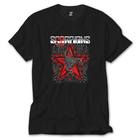 Scorpions Red Star Siyah Tişört