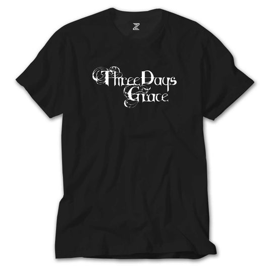 Three Days Grace Logo Text Siyah Tişört