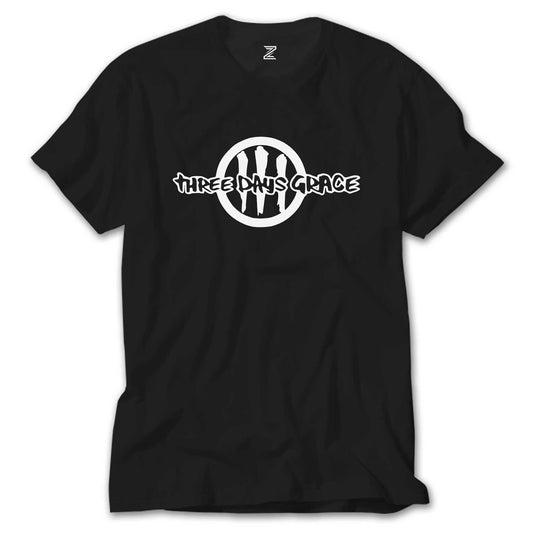 Three Days Grace Logo Siyah Tişört