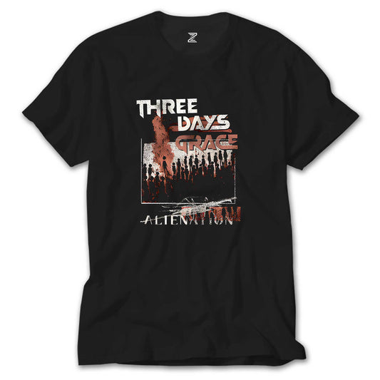 Three Days Grace Alienation Siyah Tişört