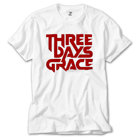 Three Days Grace Text Beyaz Tişört