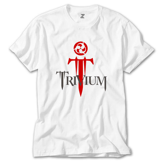 Trivium Logo Red Beyaz Tişört