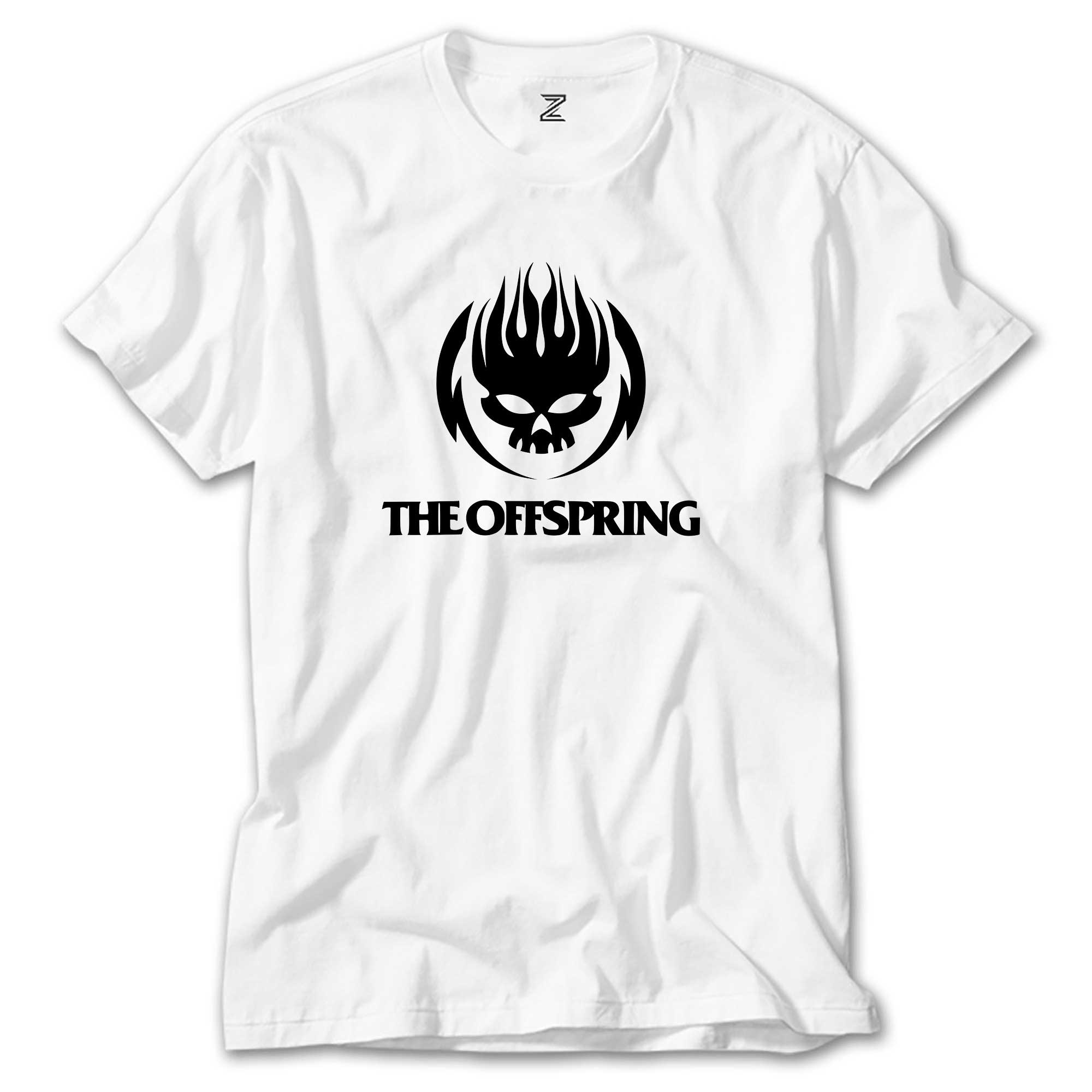 The Offspring Logo Skull Text Beyaz Tişört | Zepplin Giyim