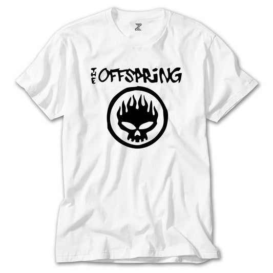 The Offspring Logo Text Skull Beyaz Tişört
