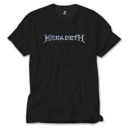 Megadeth Text Rainbow Siyah Tişört