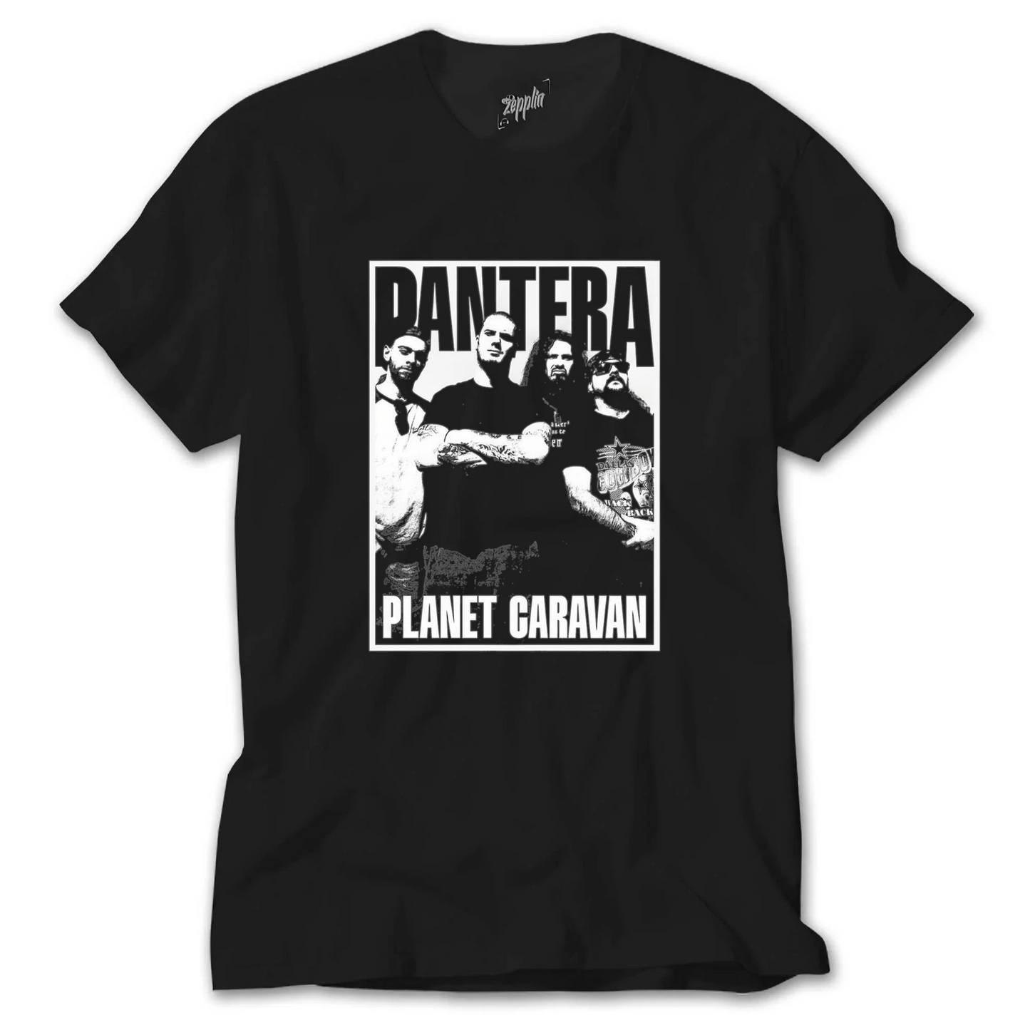 Pantera Rock Band - 403 Neudron Font In Use On Pantera Planet Caravan Poster Siyah Tişört