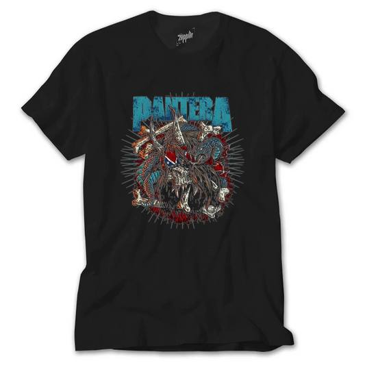 Pantera Rock Band - Pantera Logo Art Siyah Tişört