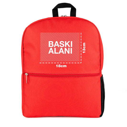 Sırt Çantası Baskılı Kırmızı Renk Toptan