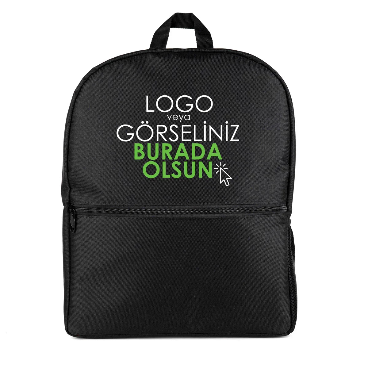 Sırt Çantası Baskılı Siyah Renk Toptan