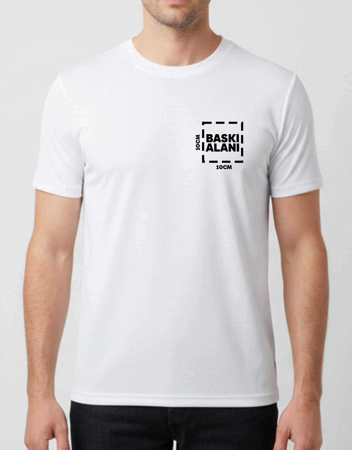 Logo Baskılı Beyaz Spor Tişört Toptan