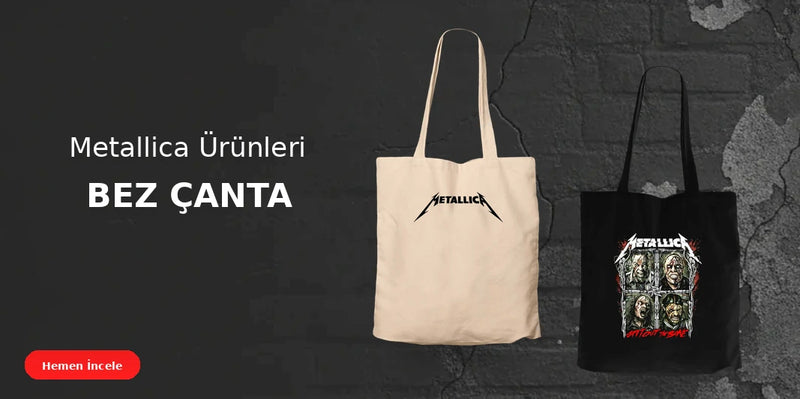 Metallica Fermuarlı Bez Çanta