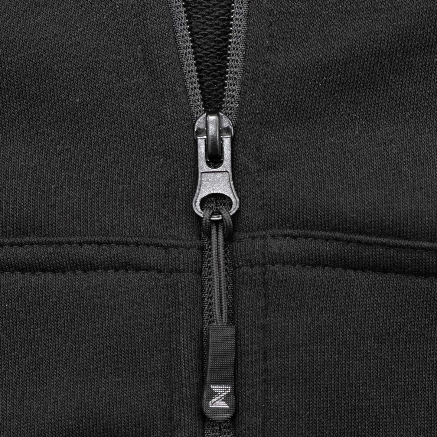 Elemantal Üçgen Siyah Fermuarlı Kapşonlu Sweatshirt