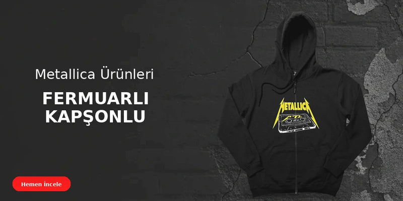 Metallica Fermuarlı Kapşonlu