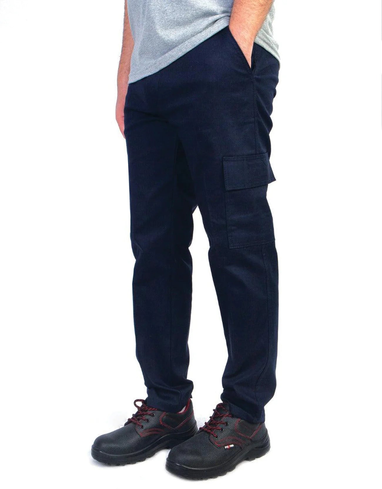 İş Pantolonu Kargo Cepli Lacivert Gabardin Baskılı