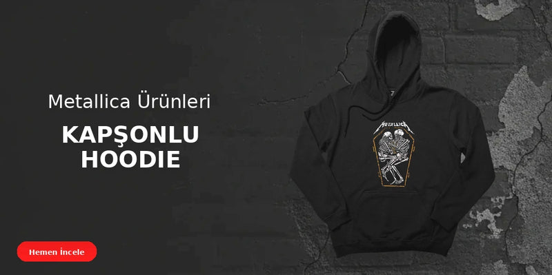 Metallica Kapşonlu Fermuarsız