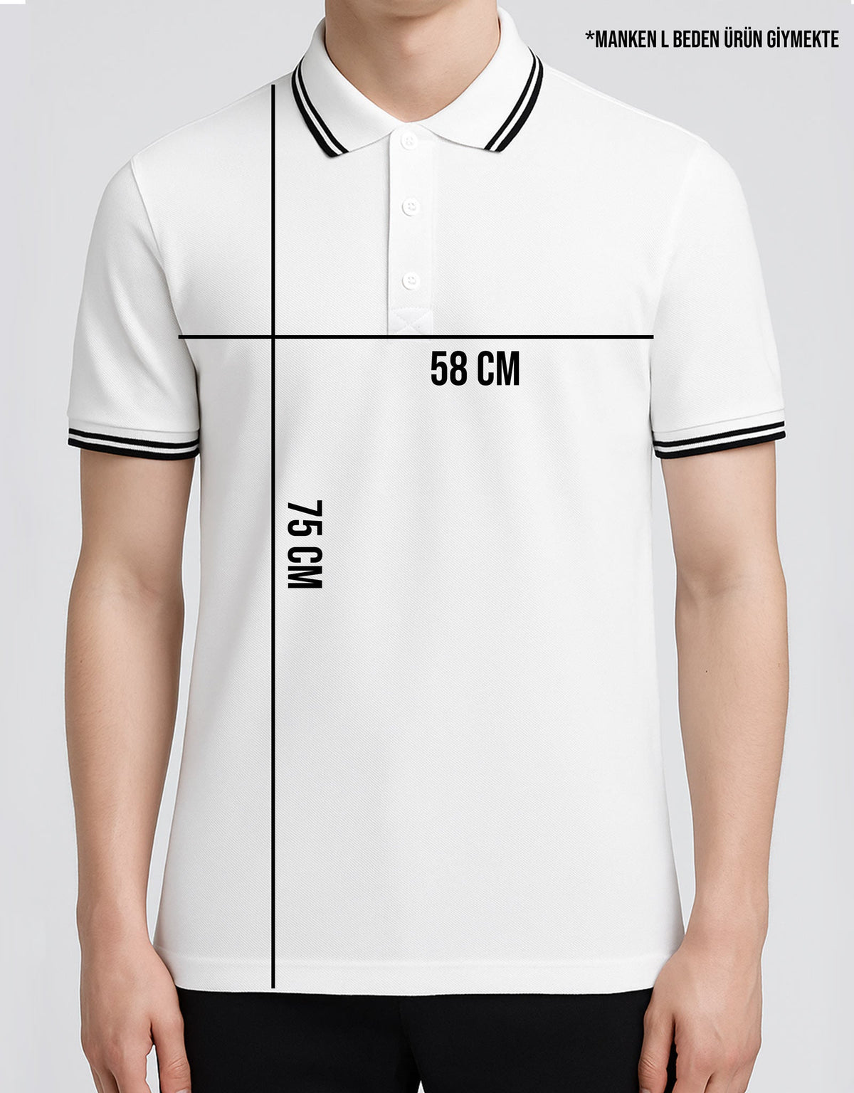 Basic Beyaz Polo Yaka Tişört