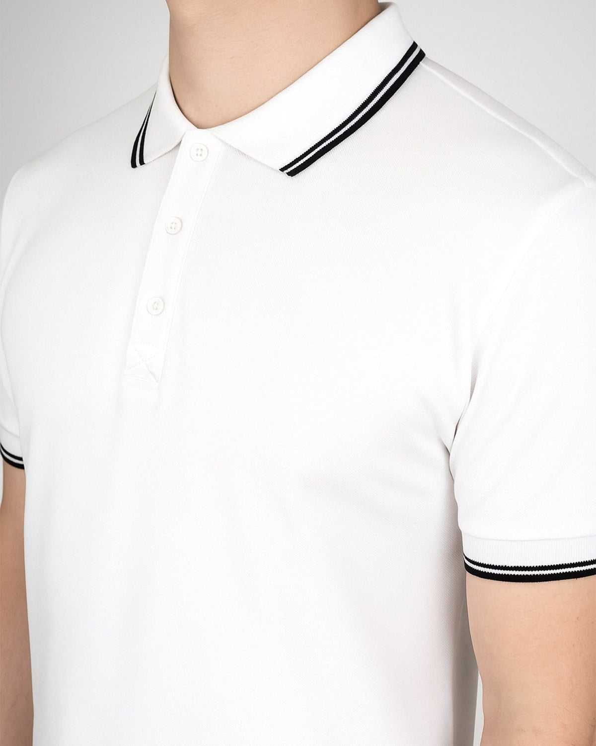 Premium Logo Baskılı Polo Yaka Beyaz Tişört Toptan