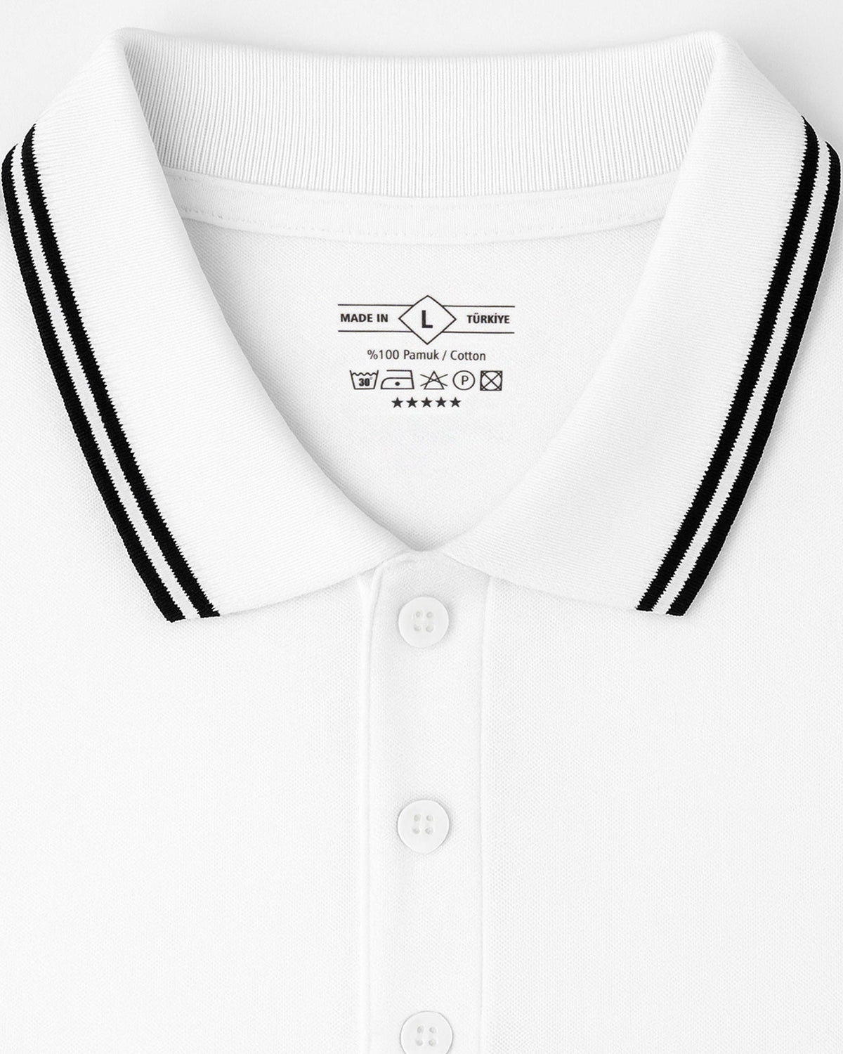Premium Logo Baskılı Polo Yaka Beyaz Tişört Toptan
