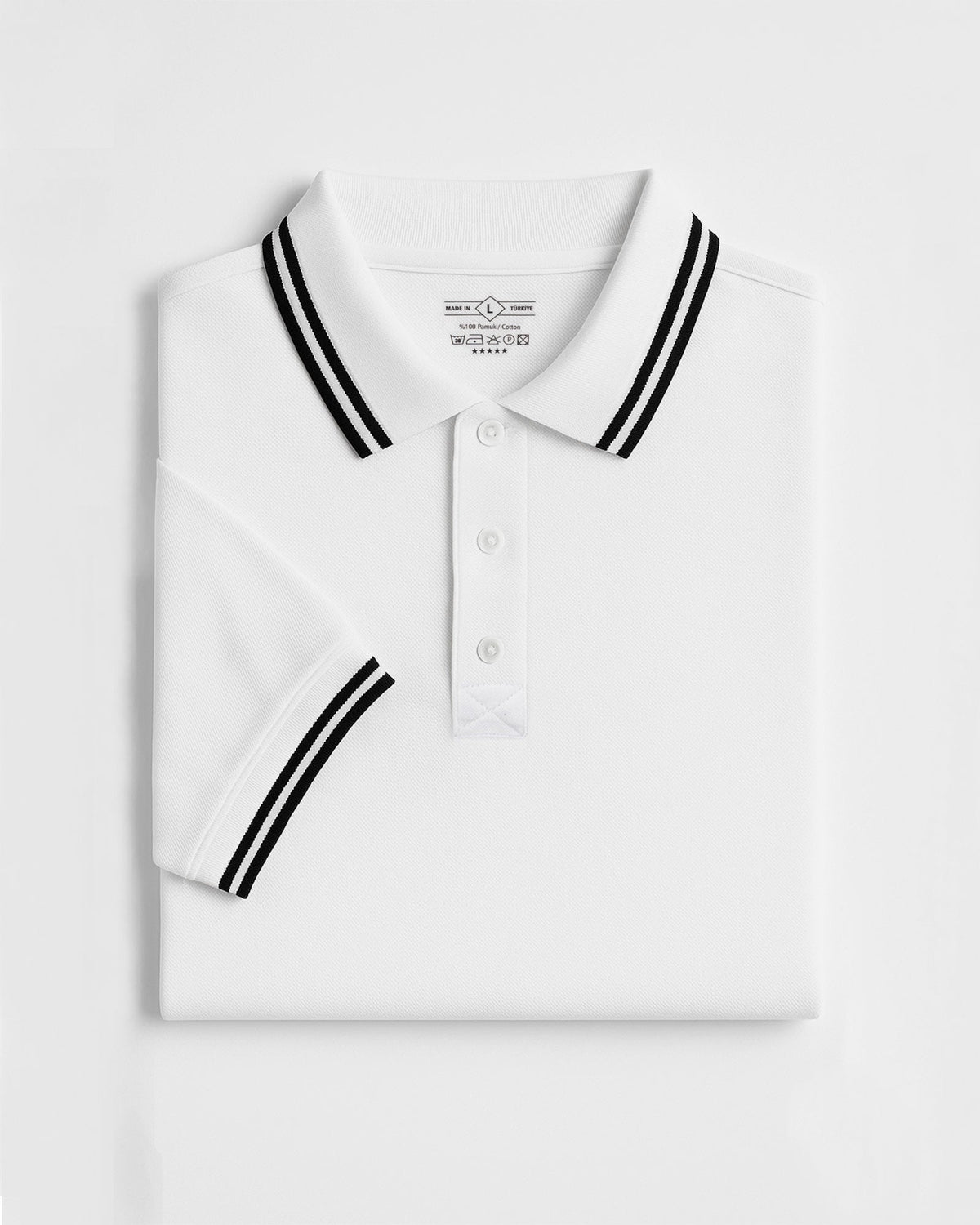 Basic Beyaz Polo Yaka Tişört
