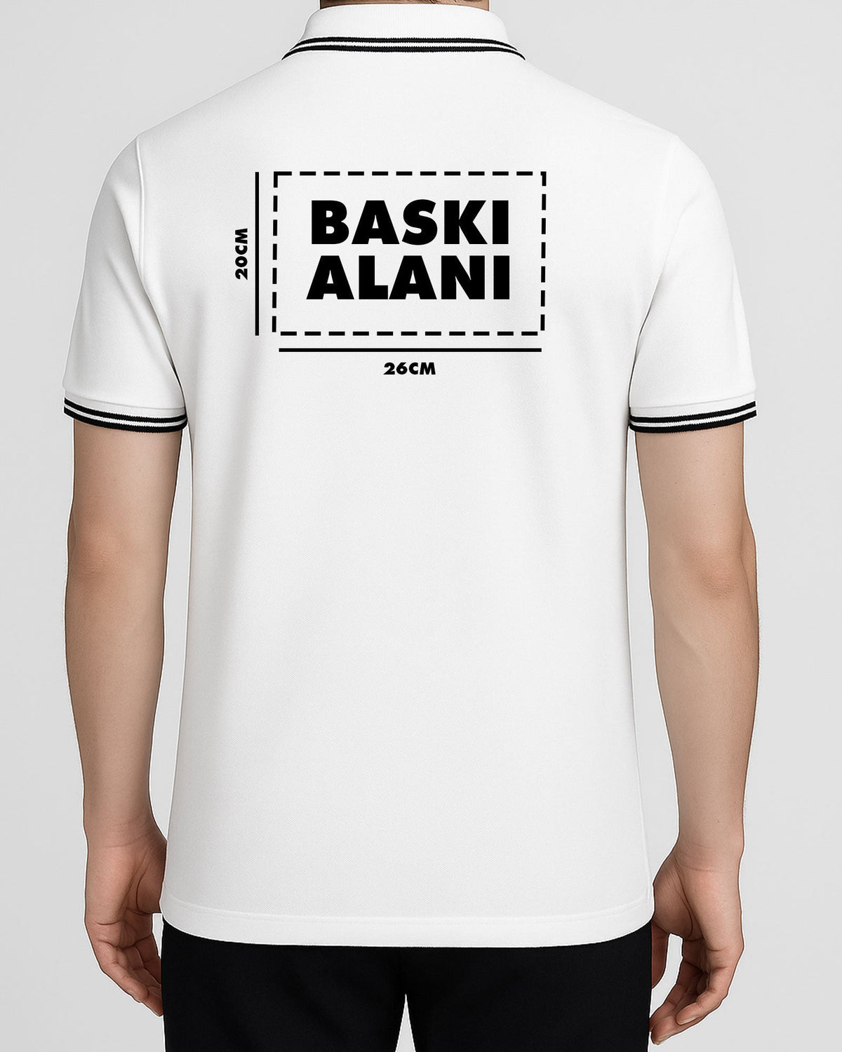 Premium Logo Baskılı Polo Yaka Beyaz Tişört Toptan