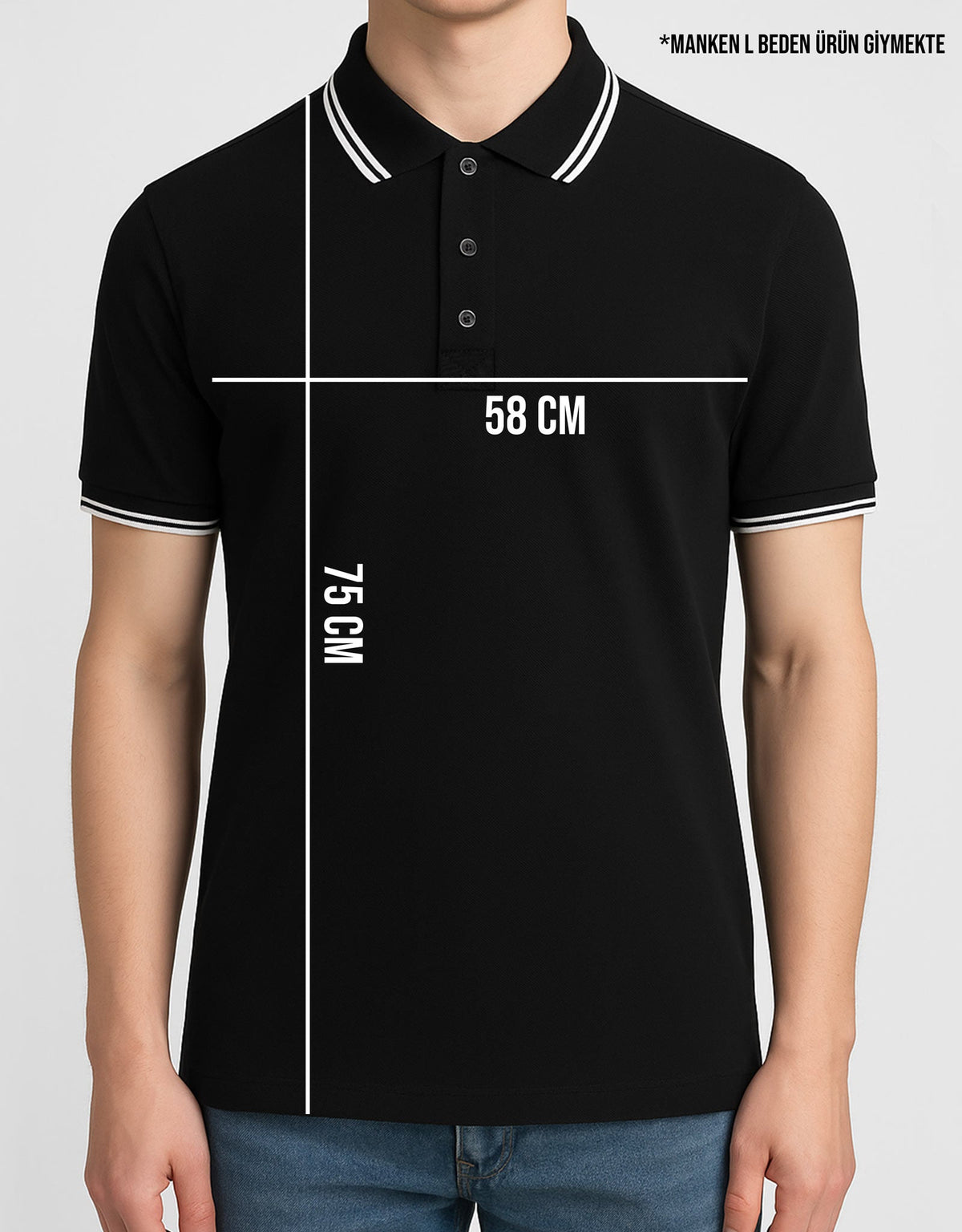 Premium Logo Baskılı Polo Yaka Siyah Tişört Toptan