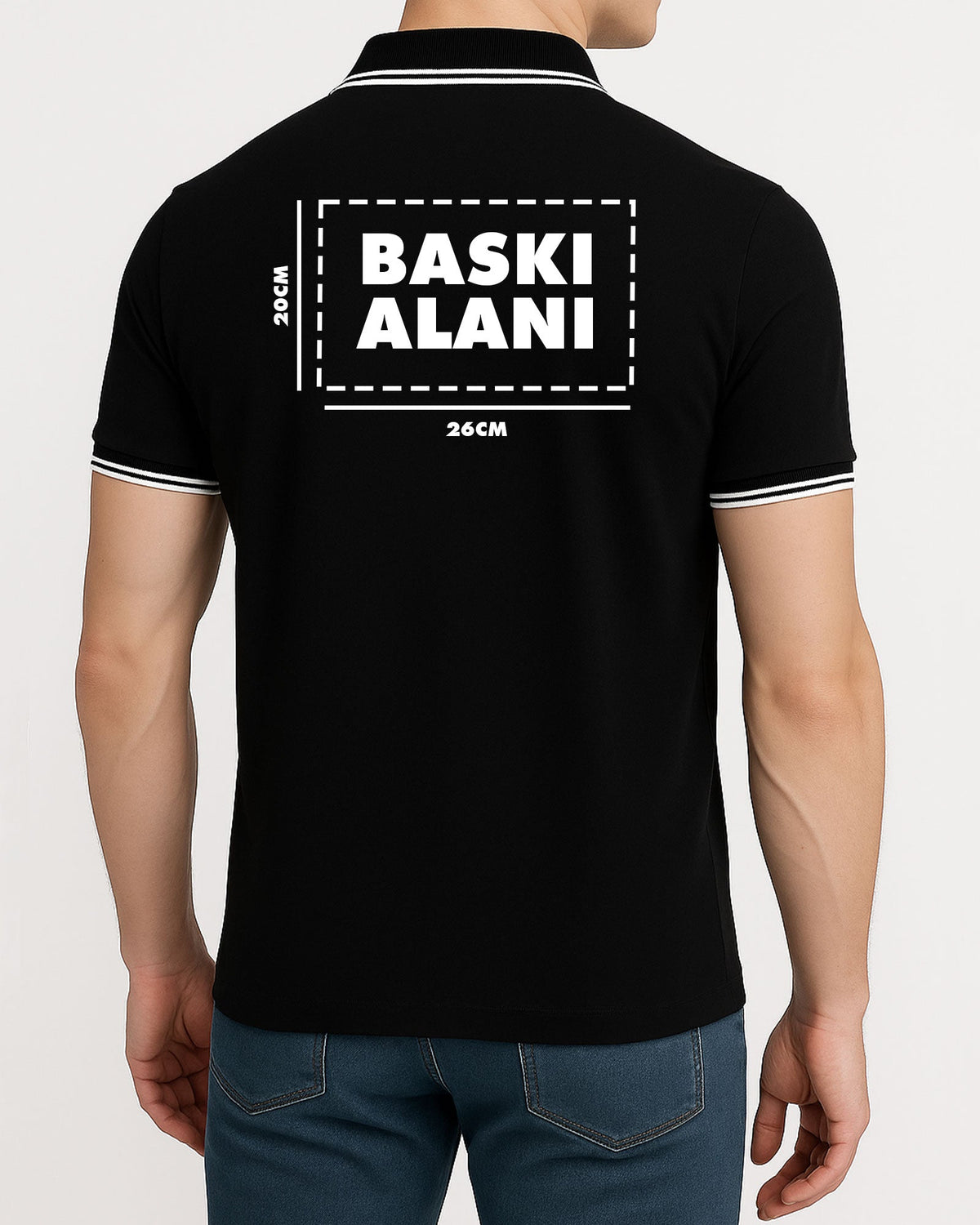 Premium Logo Baskılı Polo Yaka Siyah Tişört Toptan