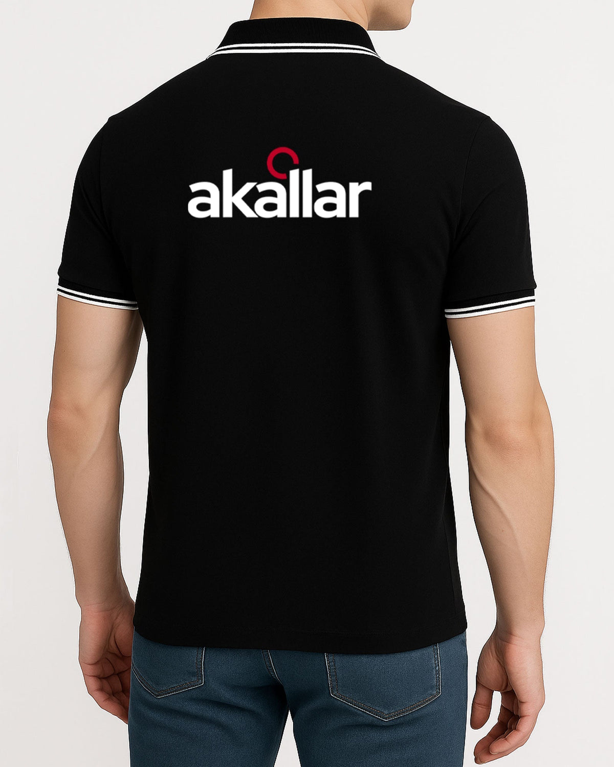 Premium Logo Baskılı Polo Yaka Siyah Tişört Toptan