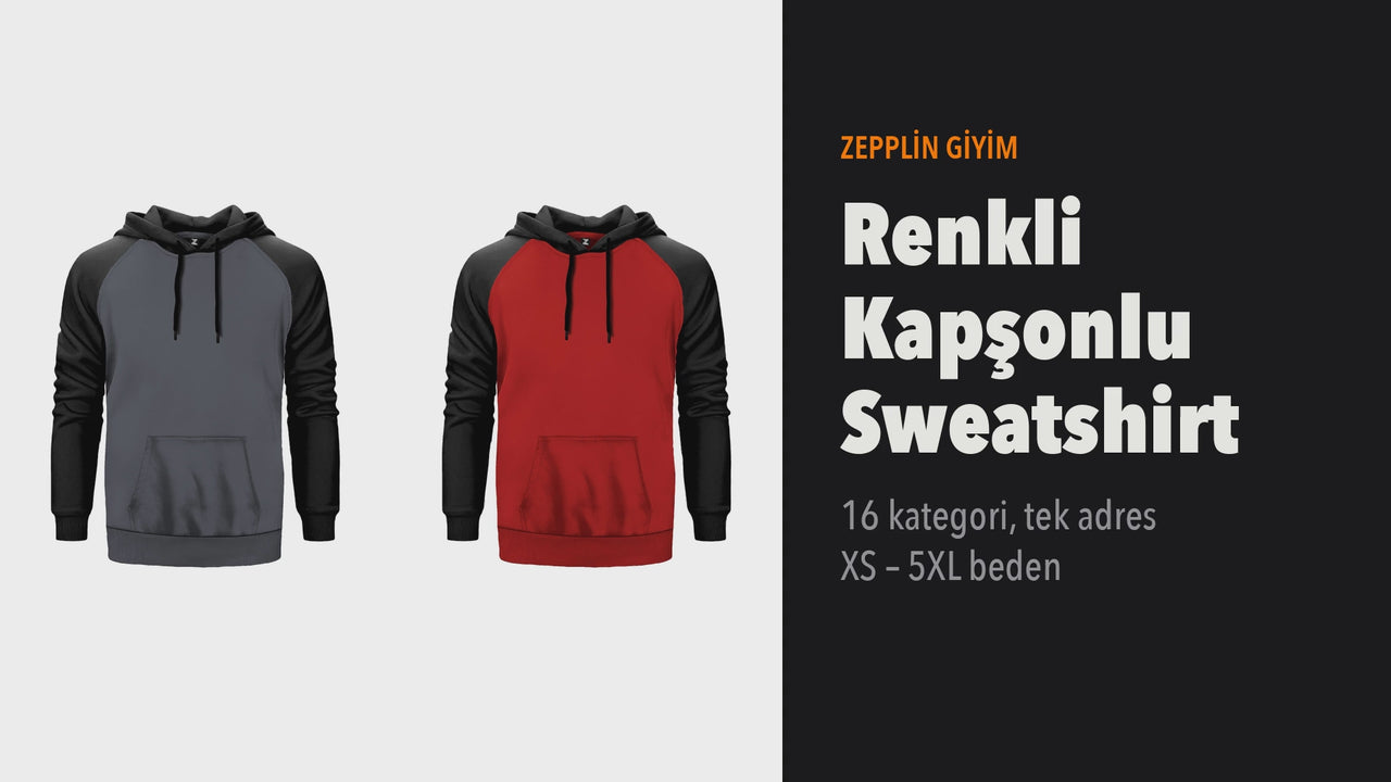 Renkli Kapşonlu Sweatshirt